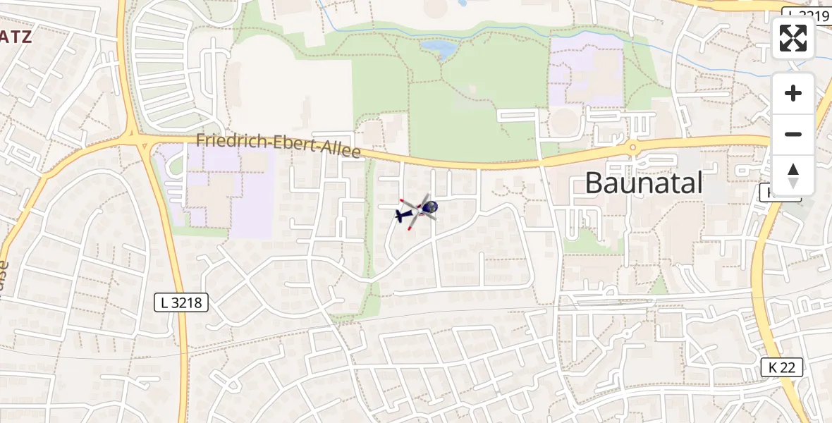 Flugroute Polizeihubschrauber Baunatal - Baunatal, 24 Oktober 2026, 14:51