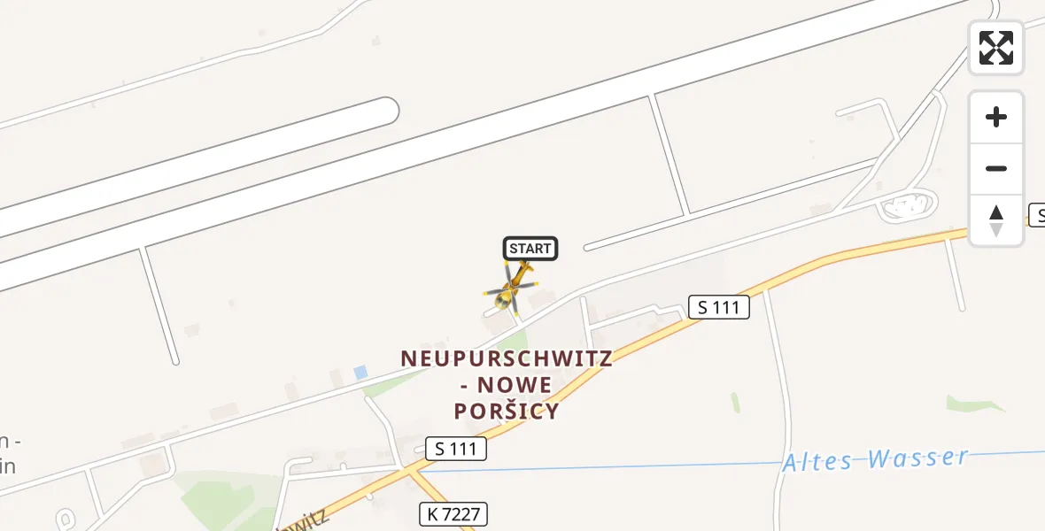 Flugroute Rettungshubschrauber Bautzen Flugplatz - Bautzen Flugplatz, 24 Oktober 2026, 16:11
