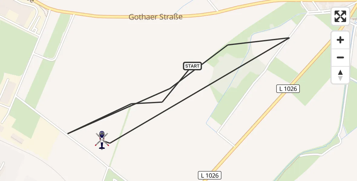 Flugroute Polizeihubschrauber Waltershausen - Waltershausen, 24 Oktober 2026, 18:39