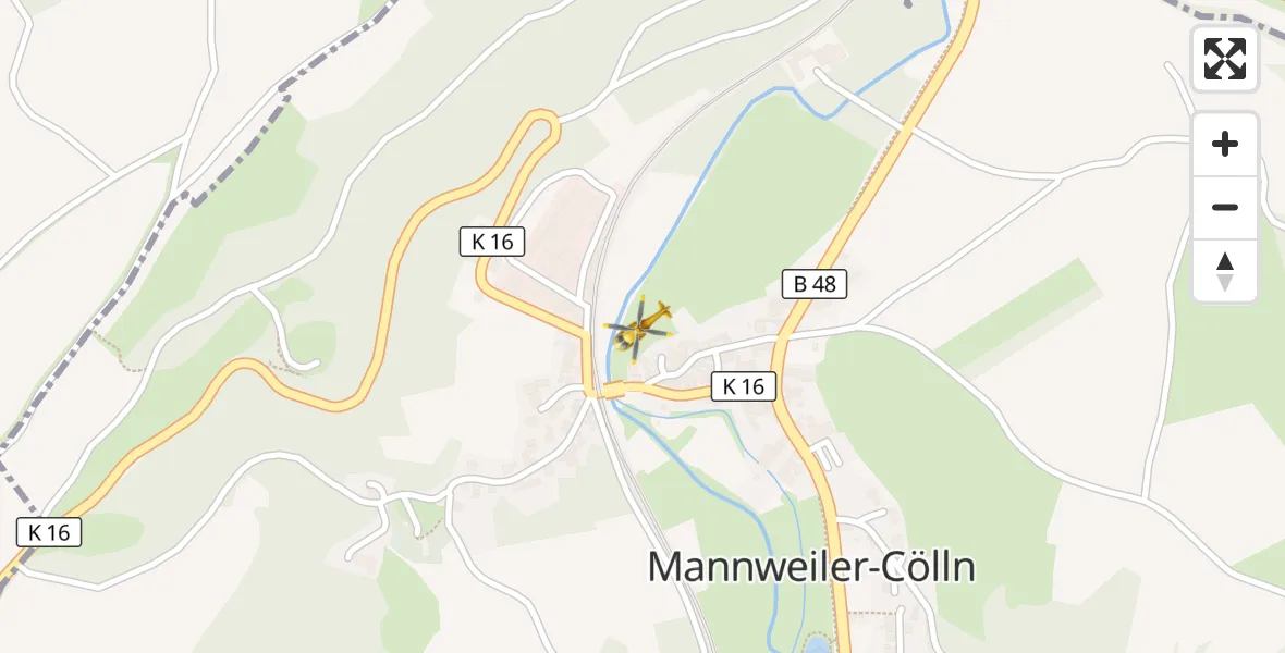 Flugroute Rettungshubschrauber Mannweiler-Cölln - Mannweiler-Cölln, 25 Oktober 2026, 14:15