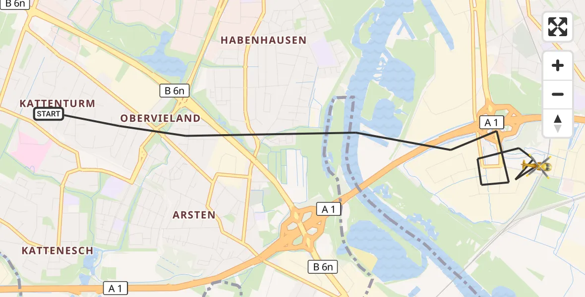Flugroute Rettungshubschrauber Bremen - Bremen, 25 Oktober 2026, 14:22