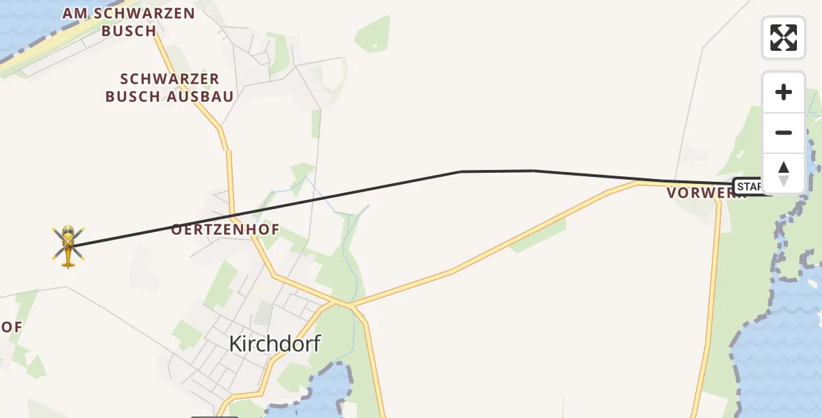 Flugroute Rettungshubschrauber Insel Poel - Insel Poel, 25 Oktober 2026, 15:04