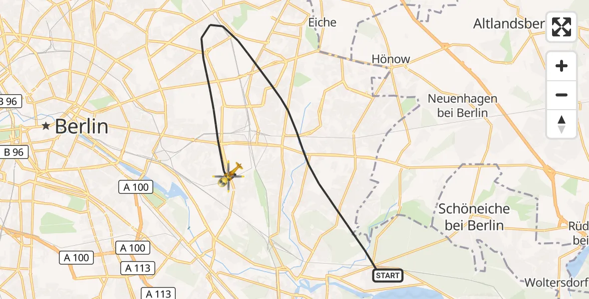 Flugroute Rettungshubschrauber Berlin - Berlin, 26 Oktober 2026, 06:41
