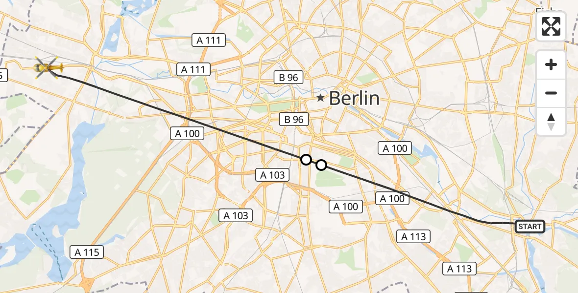 Flugroute Rettungshubschrauber Berlin - Berlin, 26 Oktober 2026, 08:52