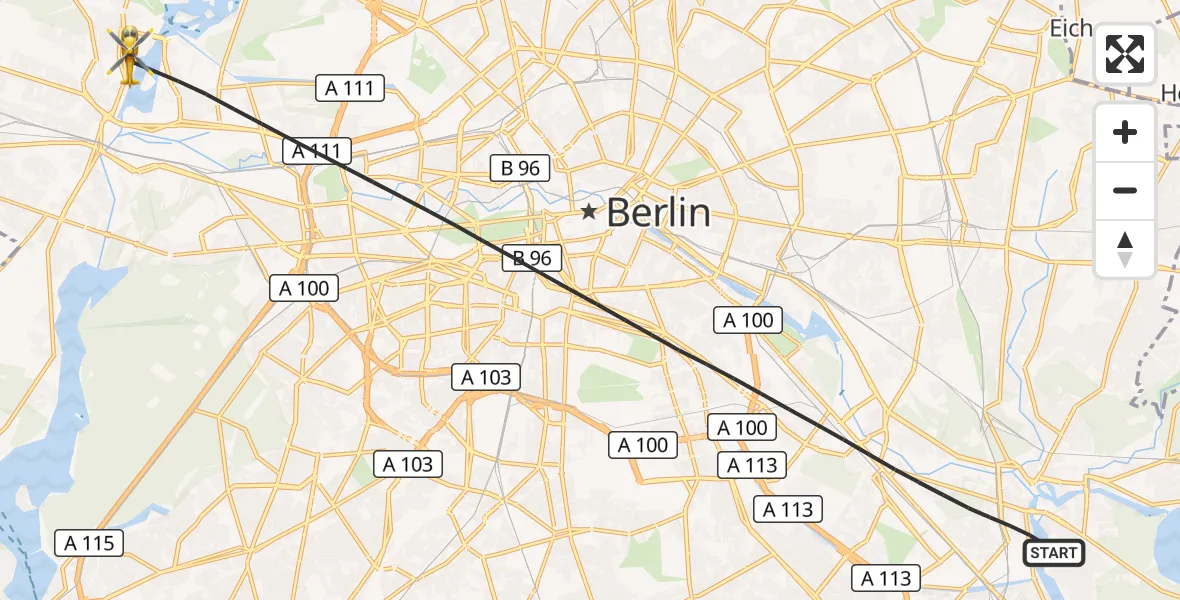 Flugroute Rettungshubschrauber Berlin - Berlin, 26 Oktober 2026, 11:34