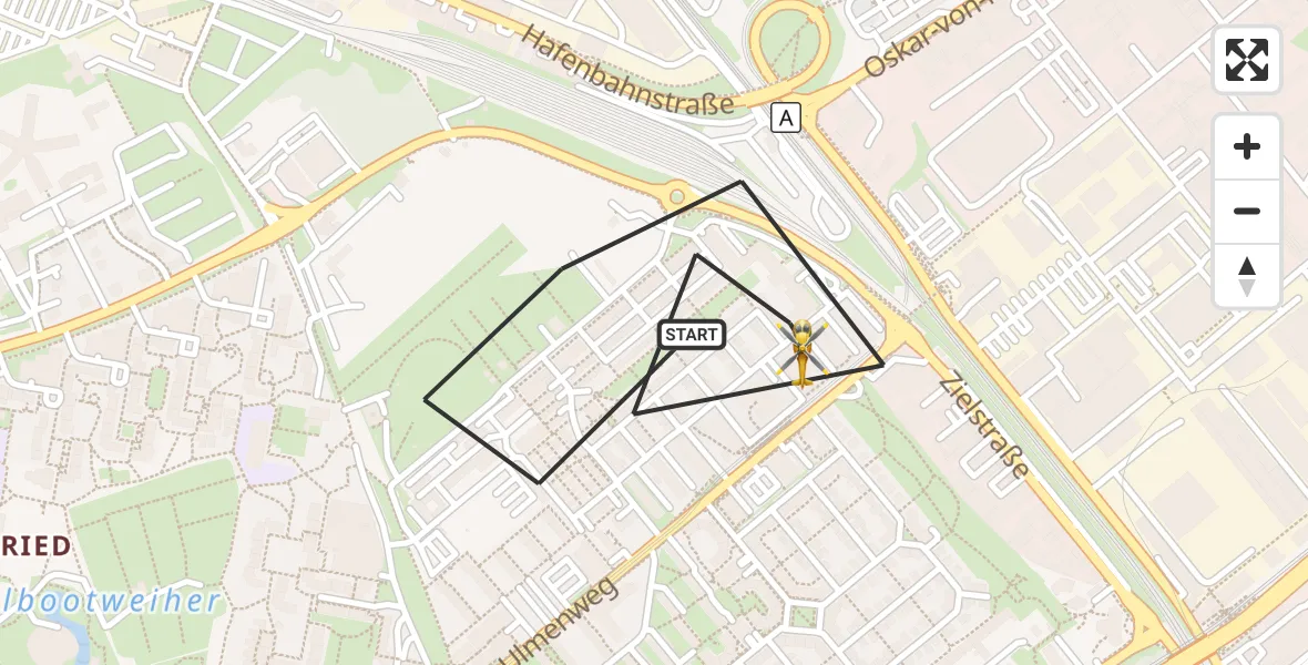 Flugroute Rettungshubschrauber Mannheim - Mannheim, 26 Oktober 2026, 11:42