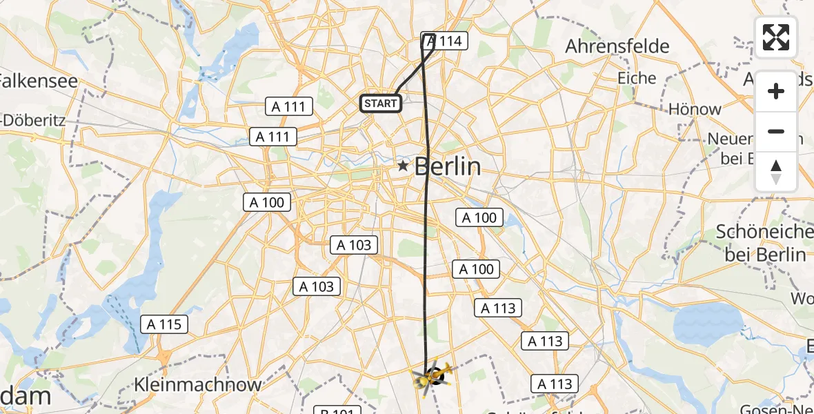Flugroute Rettungshubschrauber Berlin - Berlin, 26 Oktober 2026, 12:00