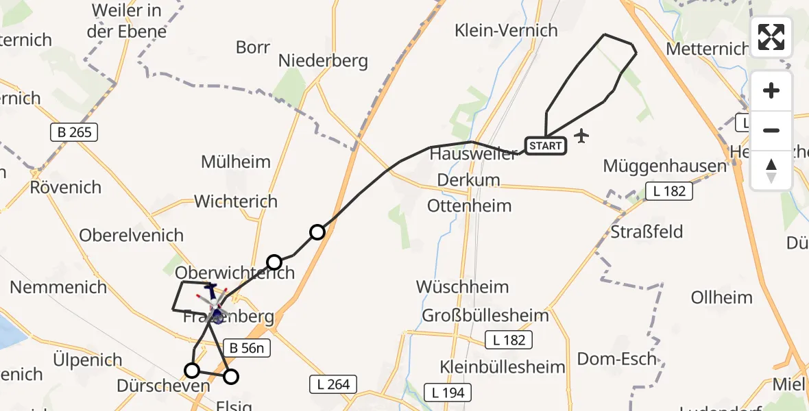 Flugroute Polizeihubschrauber Weilerswist - Euskirchen, 26 Oktober 2026, 13:04
