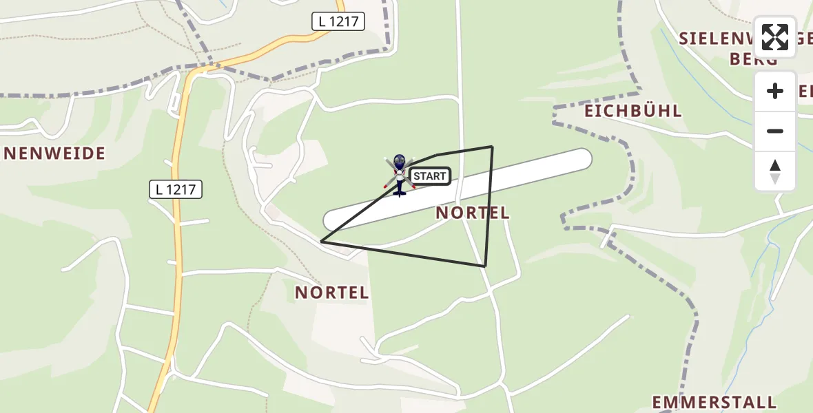 Flugroute Polizeihubschrauber Gruibingen-Nortel Flugplatz - Gruibingen-Nortel Flugplatz, 26 Oktober 2026, 13:09