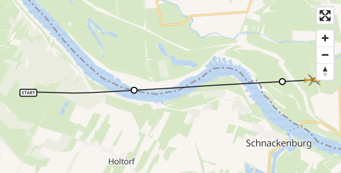Flugroute Rettungshubschrauber Gartow - Lanz, 26 Oktober 2026, 13:18