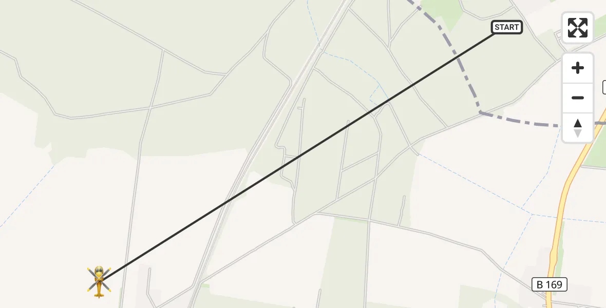 Flugroute Rettungshubschrauber Kolkwitz - Drebkau, 26 Oktober 2026, 13:25