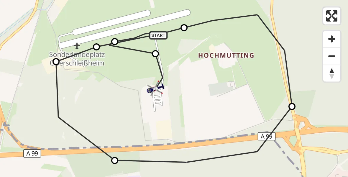 Flugroute Polizeihubschrauber Oberschleissheim Hubschrauberlandeplatz - Oberschleißheim, 26 Oktober 2026, 14:21