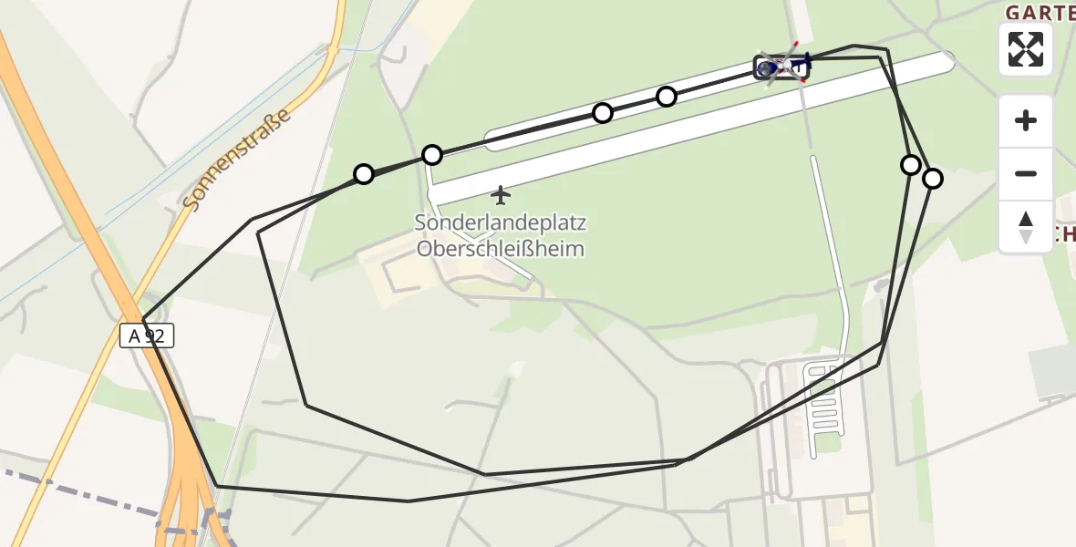 Flugroute Polizeihubschrauber Oberschleissheim Hubschrauberlandeplatz - Oberschleissheim Hubschrauberlandeplatz, 26 Oktober 2026, 15:39