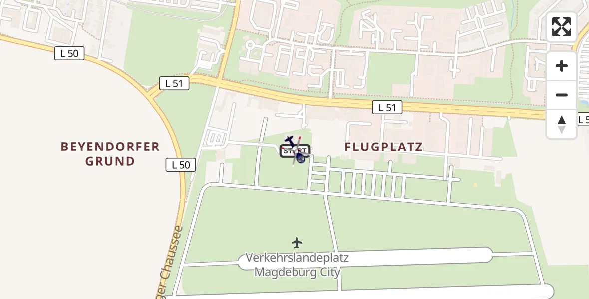 Flugroute Polizeihubschrauber Magdeburg City Flugplatz - Magdeburg City Flugplatz, 26 Oktober 2026, 19:49