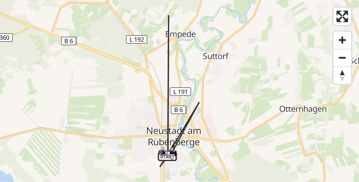 Flugroute Polizeihubschrauber Neustadt am Rübenberge - Neustadt am Rübenberge, 26 Oktober 2026, 23:50