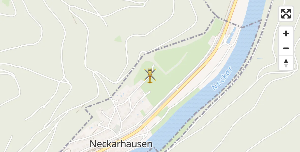 Flugroute Rettungshubschrauber Neckarsteinach - Neckarsteinach, 27 Oktober 2026, 08:33