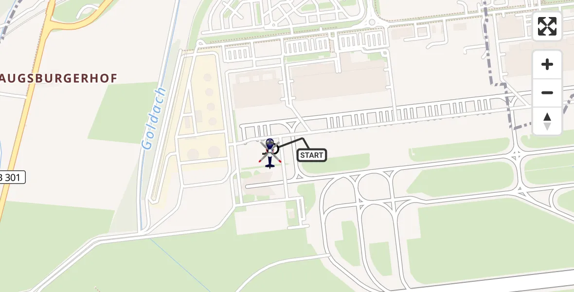 Flugroute Polizeihubschrauber München Flughafen - Hallbergmoos, 27 Oktober 2026, 08:45