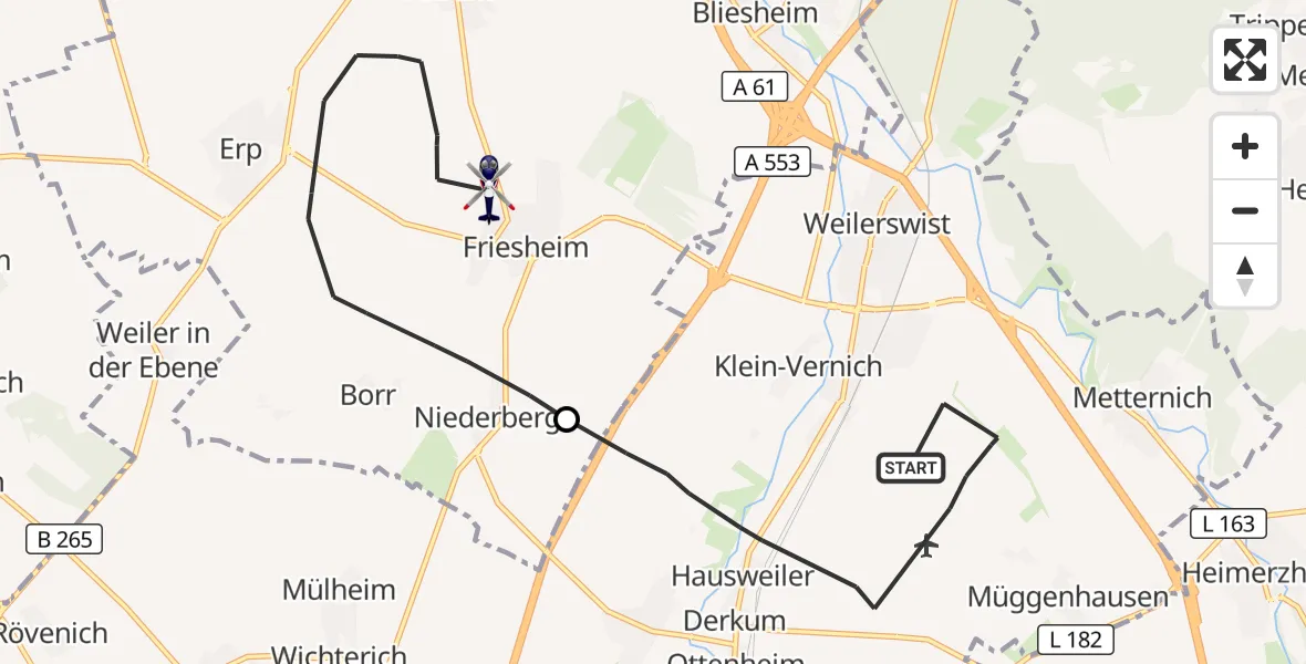 Flugroute Polizeihubschrauber Weilerswist - Erftstadt, 27 Oktober 2026, 09:49