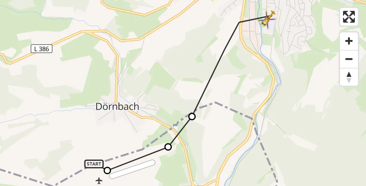 Flugroute Rettungshubschrauber Rockenhausen - Rockenhausen, 27 Oktober 2026, 10:00
