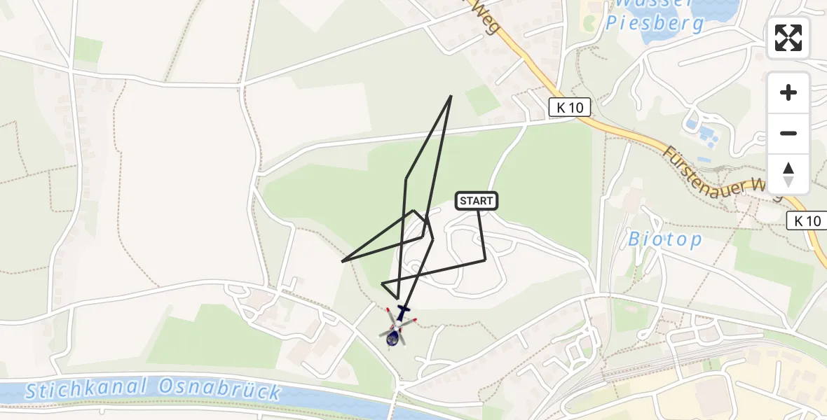 Flugroute Polizeihubschrauber Osnabrück - Osnabrück, 27 Oktober 2026, 10:08