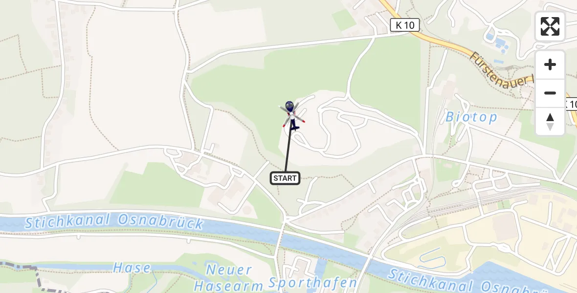 Flugroute Polizeihubschrauber Osnabrück - Osnabrück, 27 Oktober 2026, 10:12