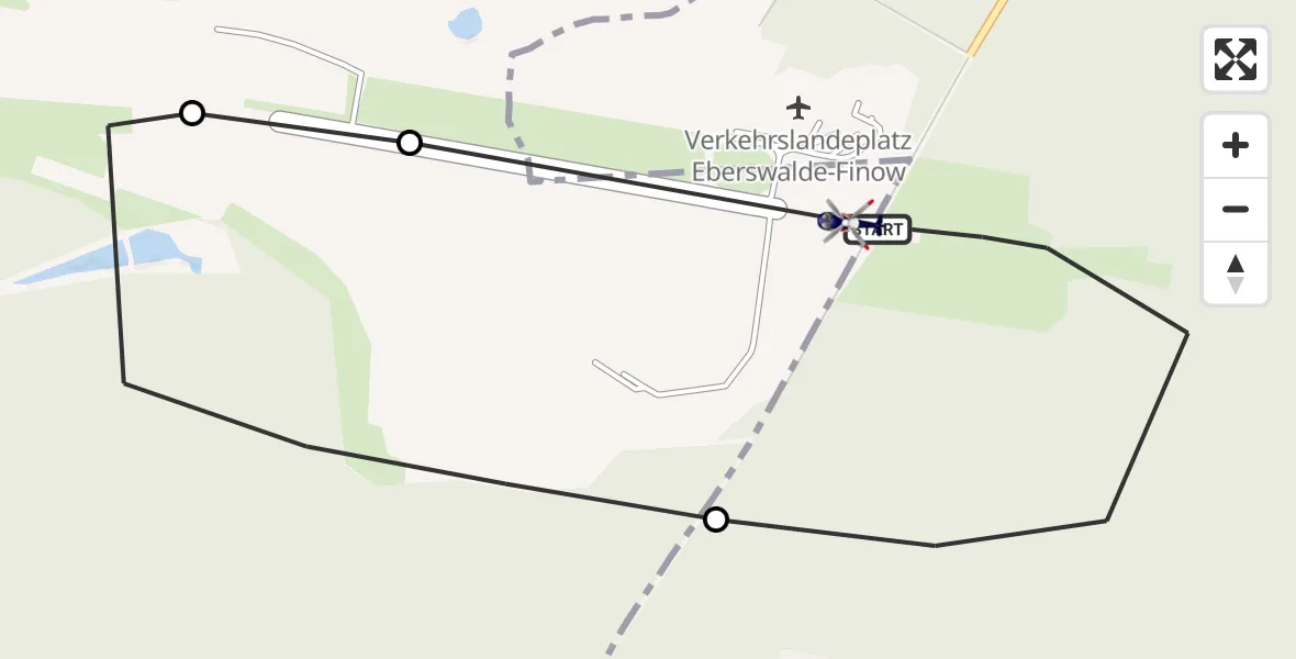 Flugroute Polizeihubschrauber Eberswalde - Eberswalde, 27 Oktober 2026, 10:13