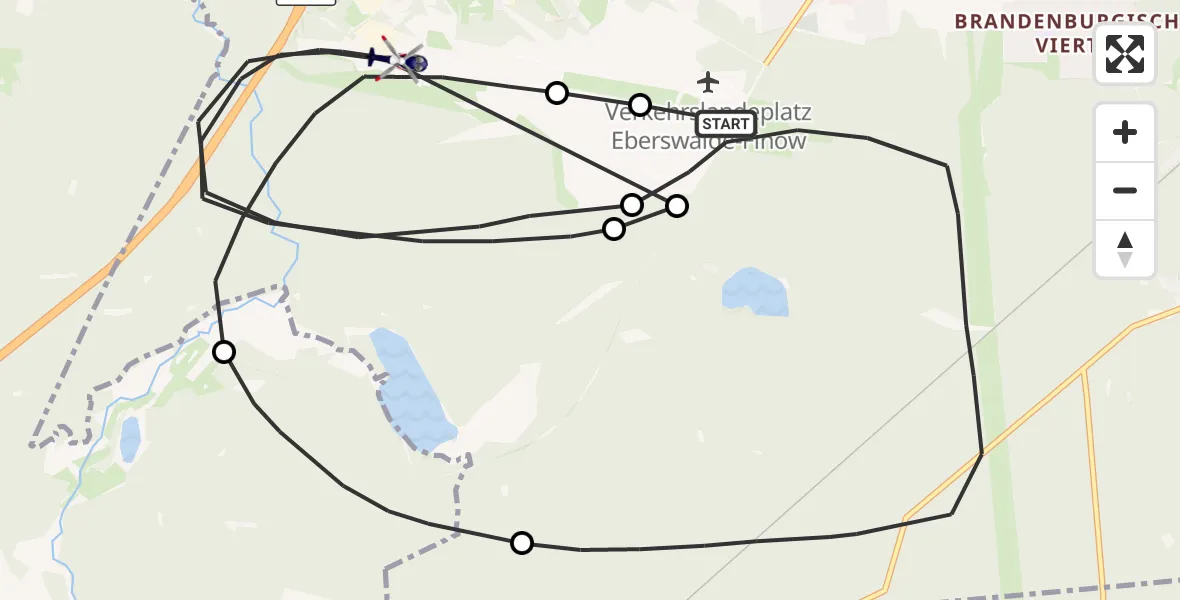 Flugroute Polizeihubschrauber Eberswalde - Schorfheide, 27 Oktober 2026, 10:24