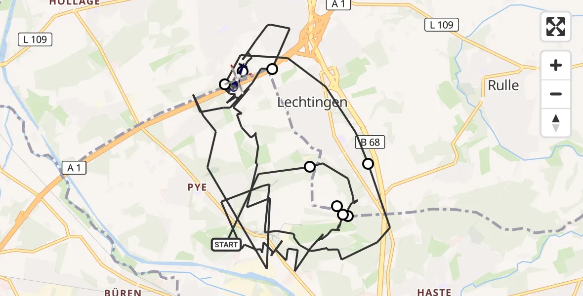 Flugroute Polizeihubschrauber Osnabrück - Osnabrück, 27 Oktober 2026, 10:45