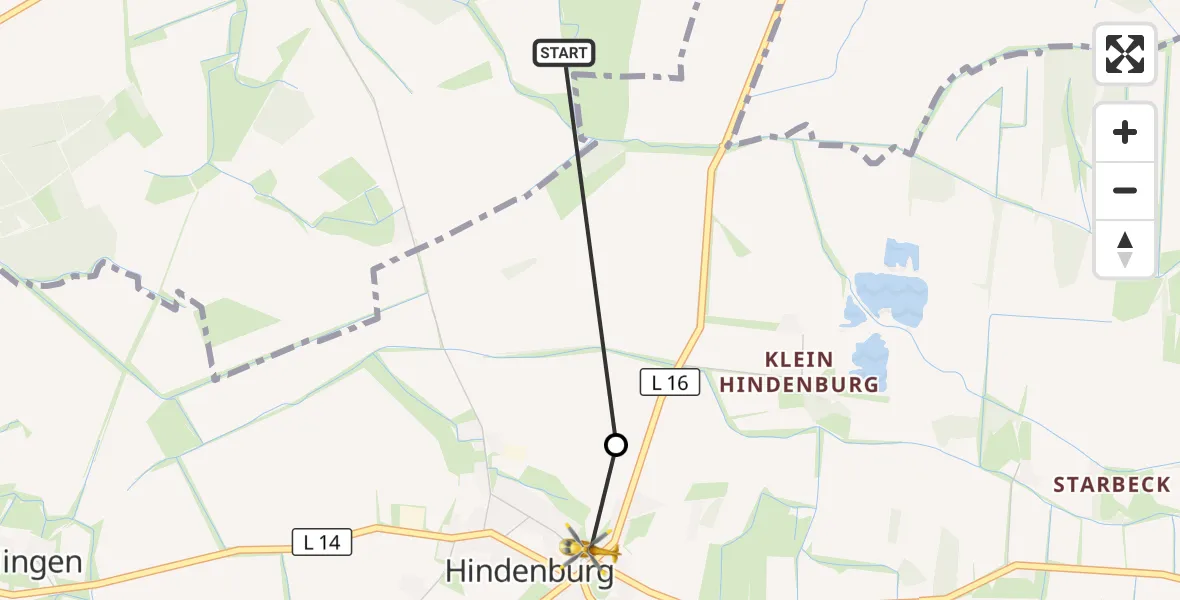 Flugroute Rettungshubschrauber Iden - Hohenberg-Krusemark, 27 Oktober 2026, 10:55