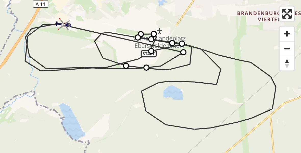 Flugroute Polizeihubschrauber Schorfheide - Schorfheide, 27 Oktober 2026, 11:52