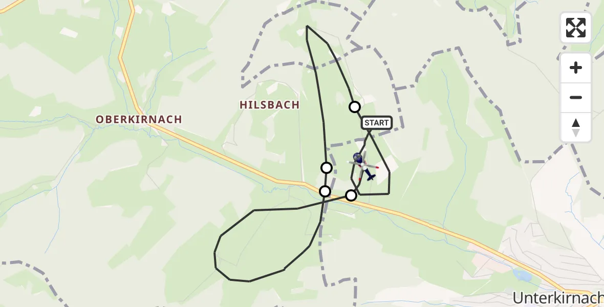 Flugroute Polizeihubschrauber Unterkirnach - Unterkirnach, 27 Oktober 2026, 13:03