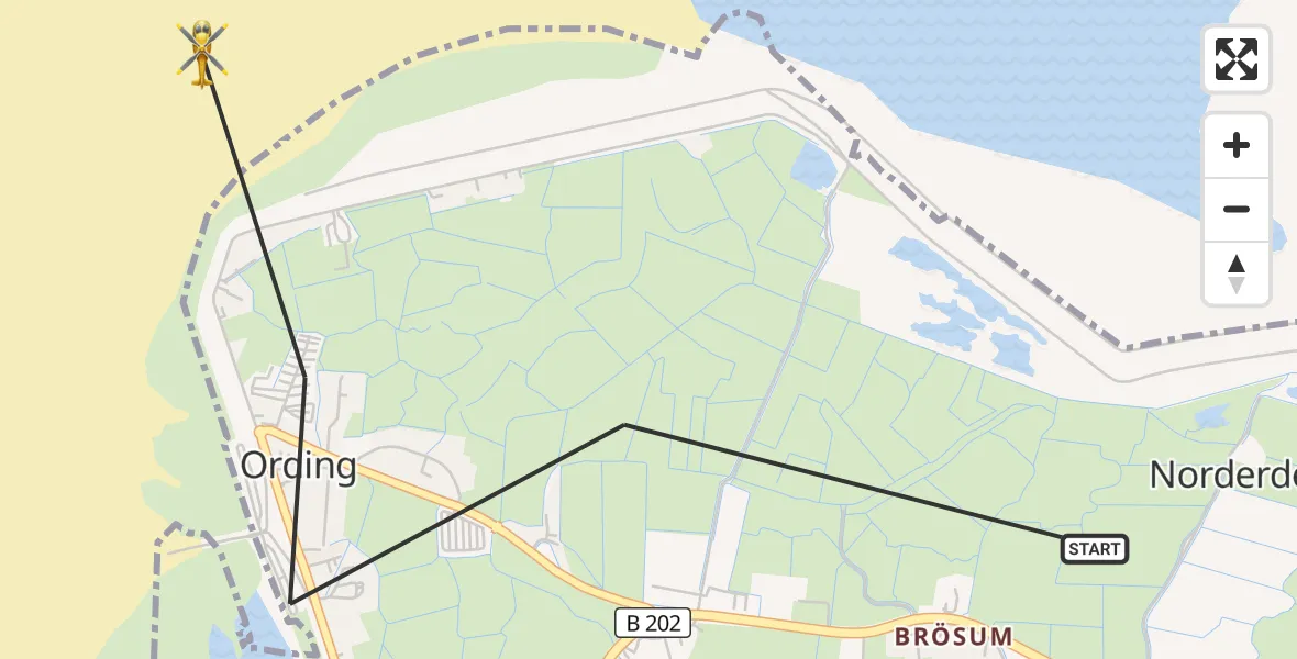 Flugroute Ambulanzhubschrauber Sankt Peter-Ording - Sankt Peter-Ording, 27 Oktober 2026, 13:16