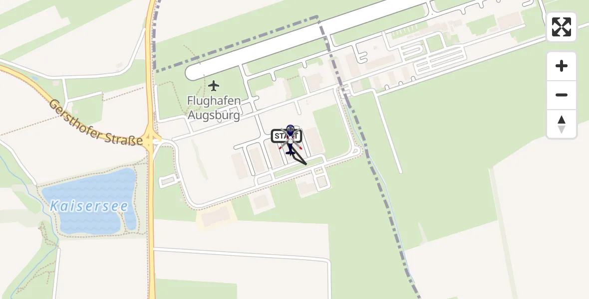 Flugroute Polizeihubschrauber Augsburg Flughafen - Augsburg Flughafen, 27 Oktober 2026, 14:44