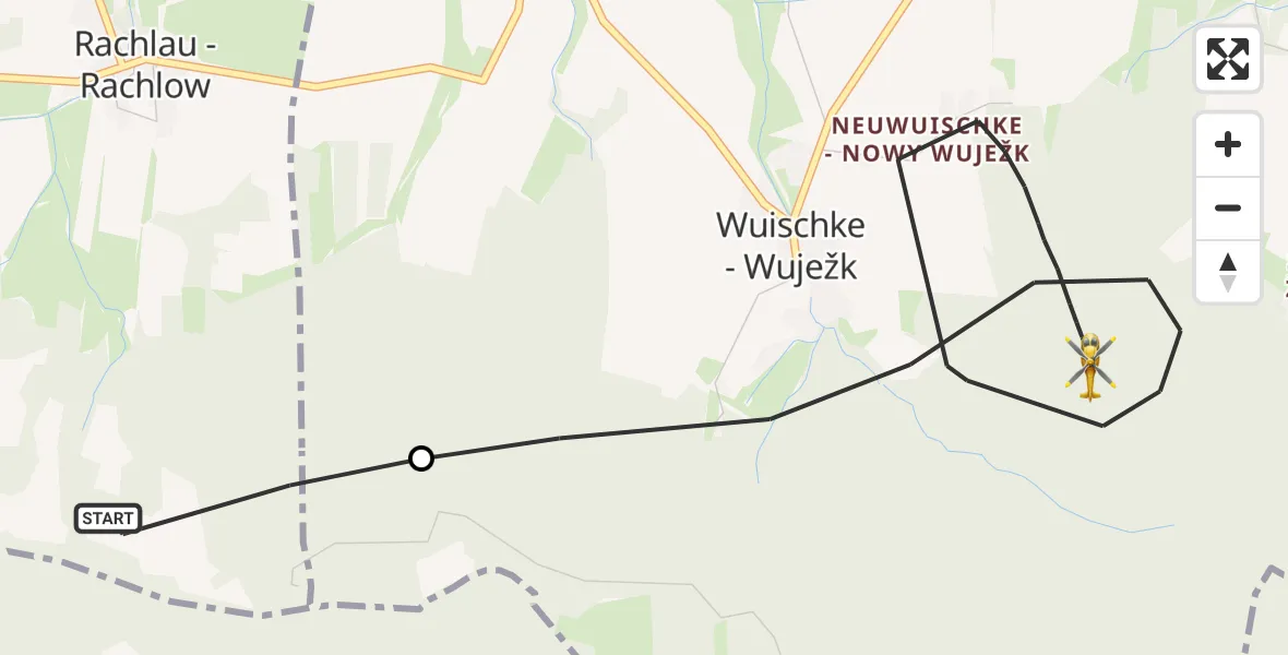 Flugroute Rettungshubschrauber Kubschütz - Hochkirch, 27 Oktober 2026, 17:24