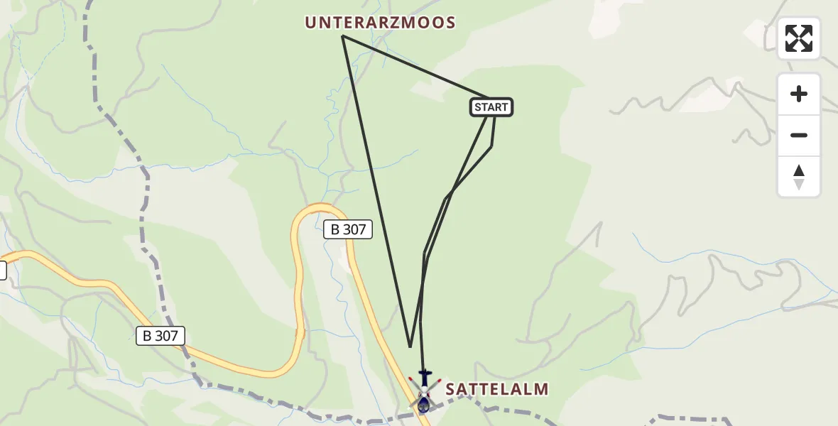 Flugroute Polizeihubschrauber Flintsbach a.Inn - Flintsbach a.Inn, 27 Oktober 2026, 20:04