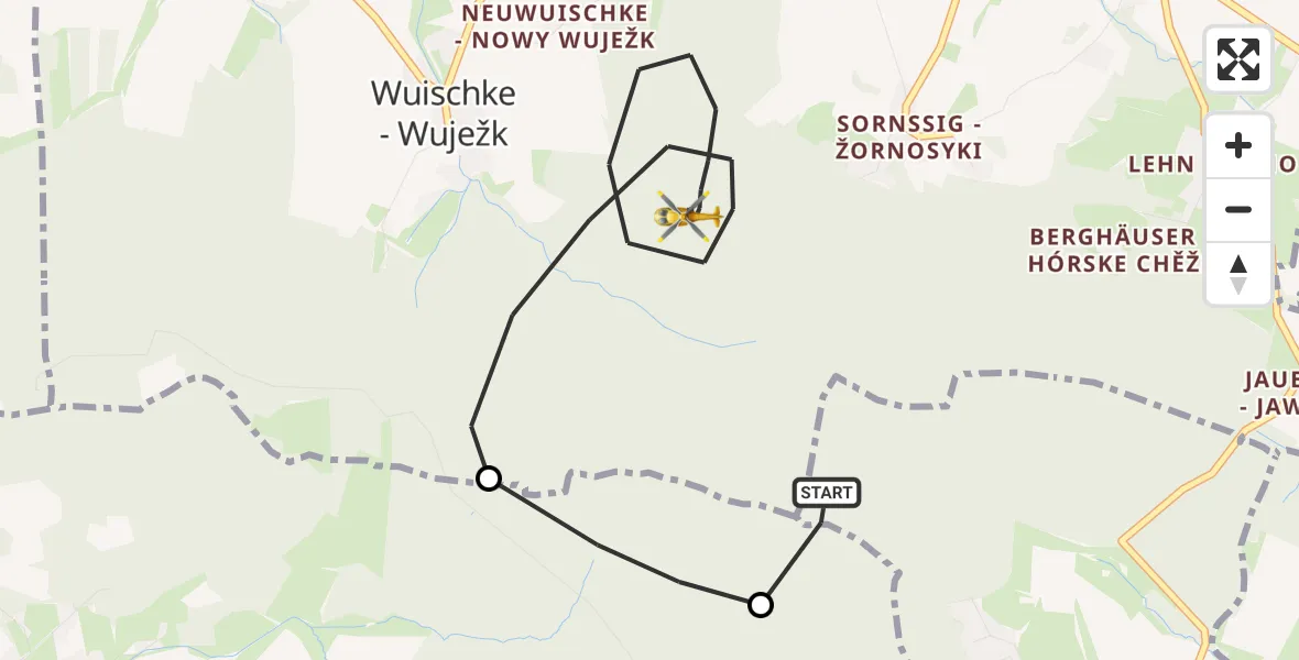Flugroute Rettungshubschrauber Lawalde - Hochkirch, 27 Oktober 2026, 20:08