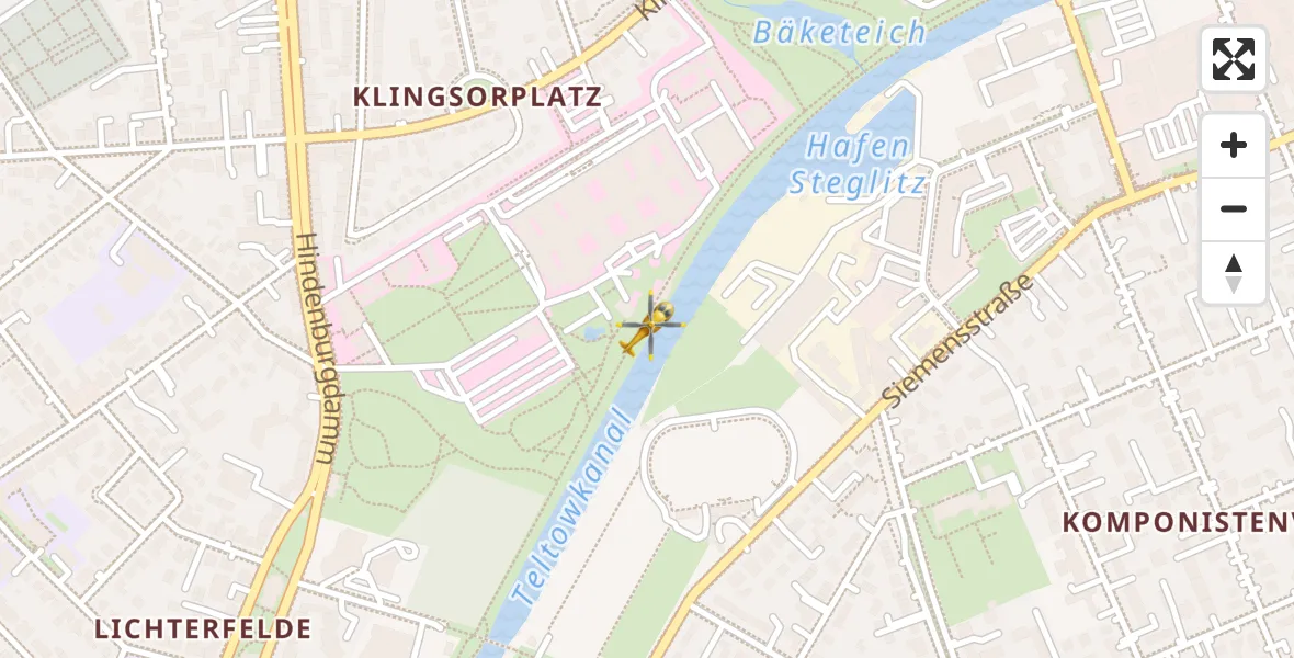 Flugroute Rettungshubschrauber Charité Clinic Benjamin Franklin Campus - Charité Clinic Benjamin Franklin Campus, 28 Oktober 2026, 06:23