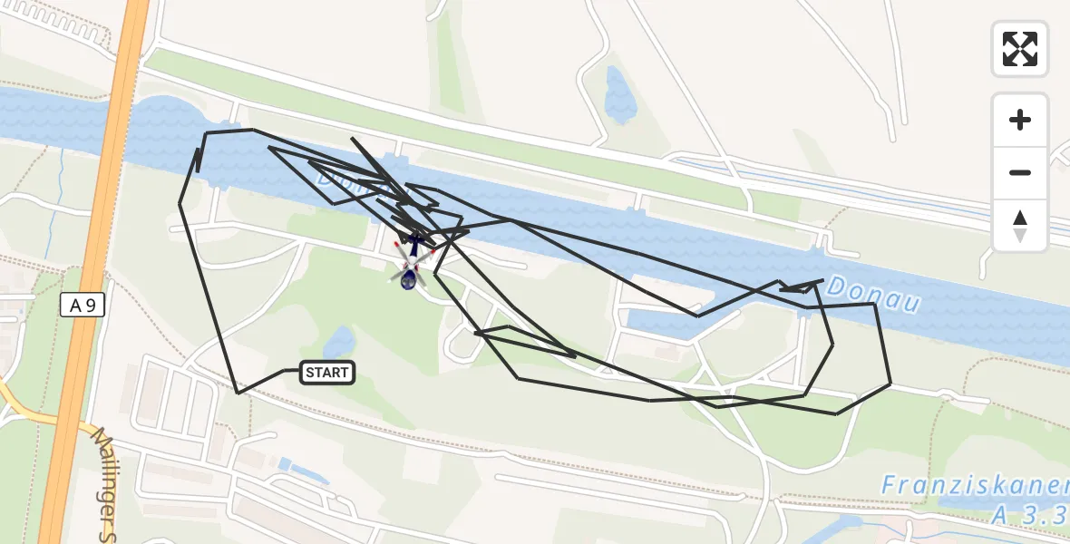 Flugroute Polizeihubschrauber Ingolstadt - Ingolstadt, 28 Oktober 2026, 08:46