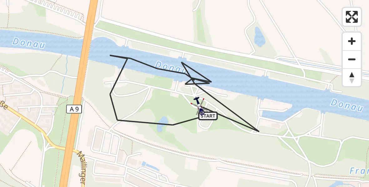 Flugroute Polizeihubschrauber Ingolstadt - Ingolstadt, 28 Oktober 2026, 09:04