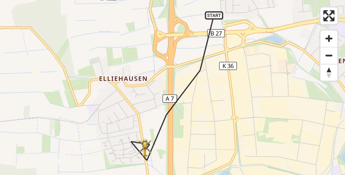 Flugroute Rettungshubschrauber Göttingen - Göttingen, 28 Oktober 2026, 09:06