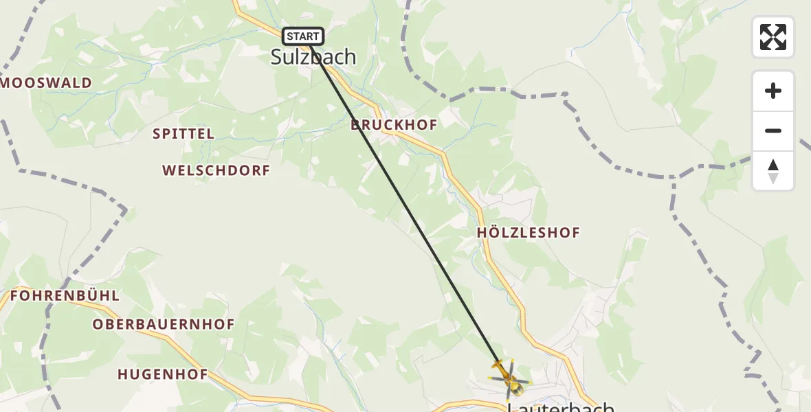 Flugroute Rettungshubschrauber Lauterbach - Lauterbach, 28 Oktober 2026, 09:54
