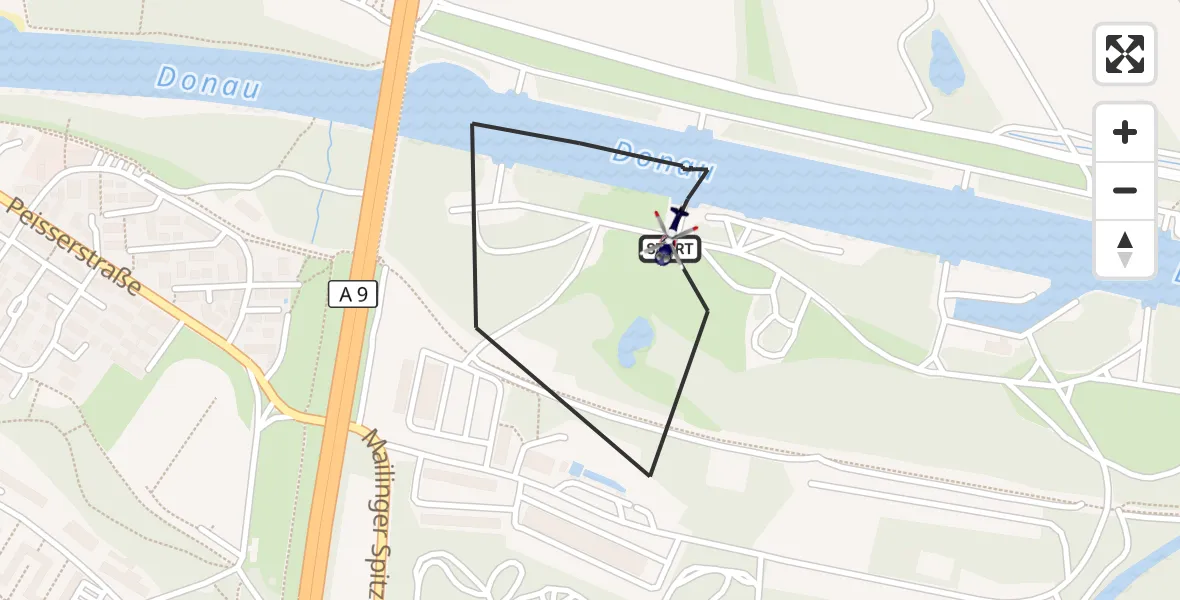 Flugroute Polizeihubschrauber Ingolstadt - Ingolstadt, 28 Oktober 2026, 09:54
