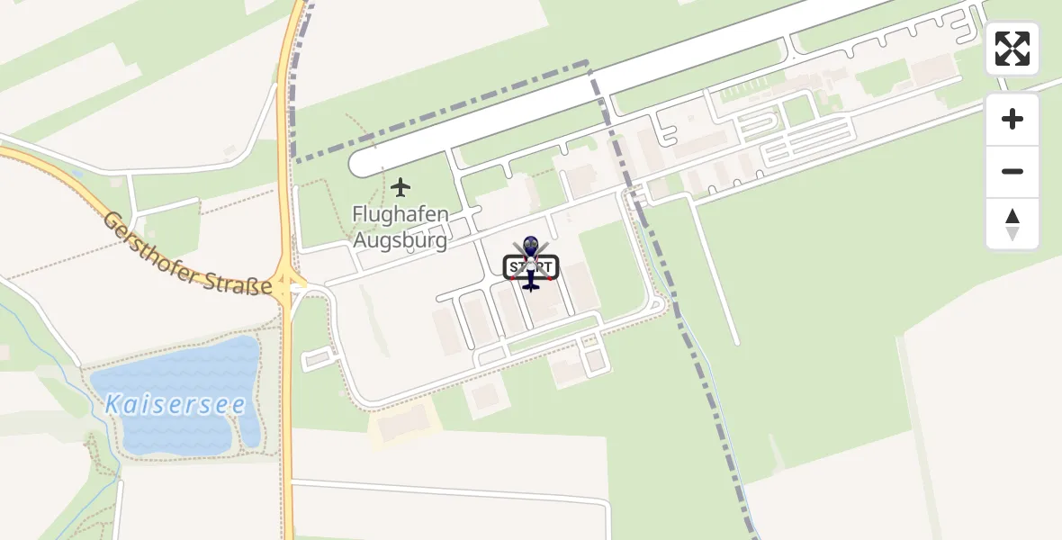 Flugroute Polizeihubschrauber Augsburg Flughafen - Augsburg Flughafen, 28 Oktober 2026, 10:14