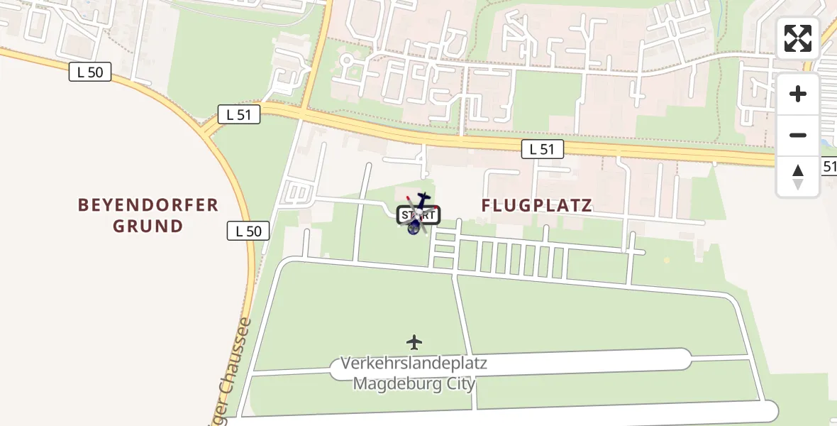 Flugroute Polizeihubschrauber Magdeburg City Flugplatz - Magdeburg City Flugplatz, 28 Oktober 2026, 12:09