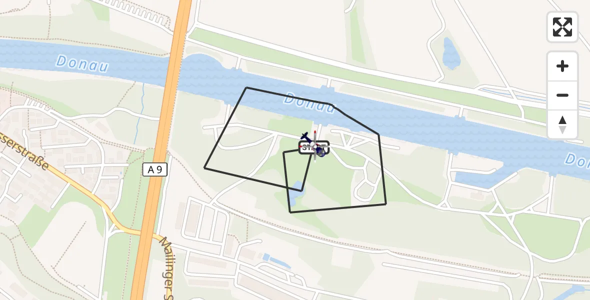 Flugroute Polizeihubschrauber Ingolstadt - Ingolstadt, 28 Oktober 2026, 12:50