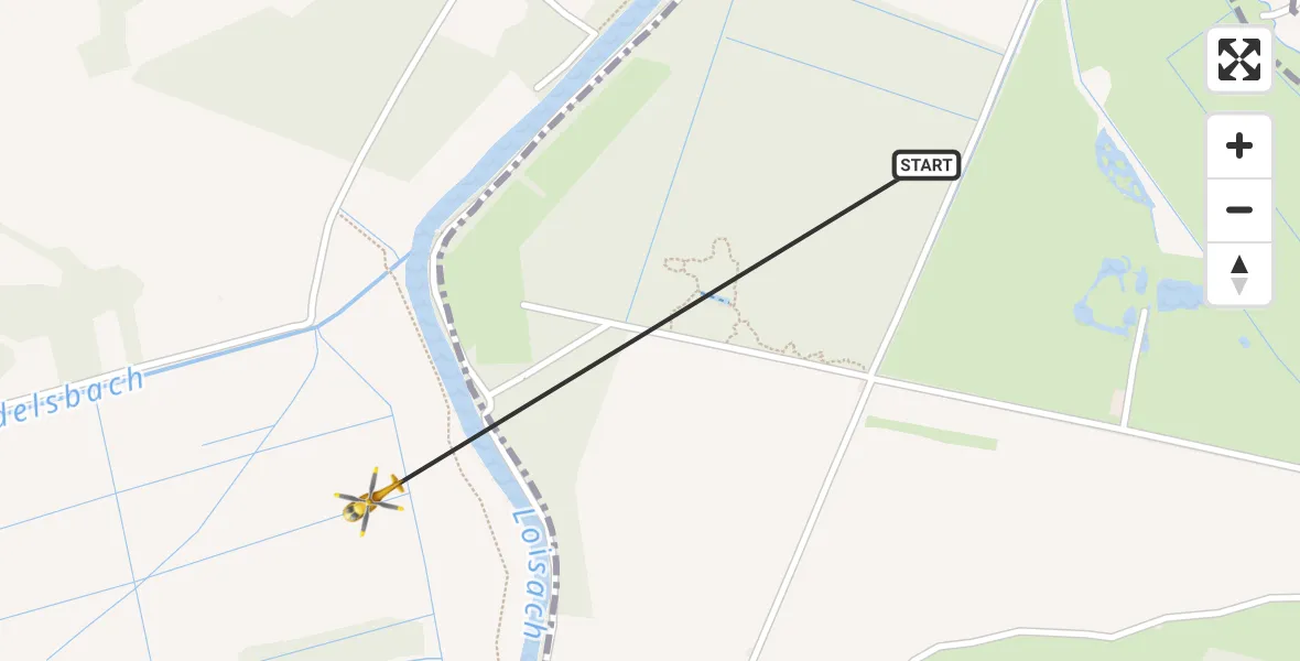 Flugroute Rettungshubschrauber Benediktbeuern - Sindelsdorf, 28 Oktober 2026, 13:08