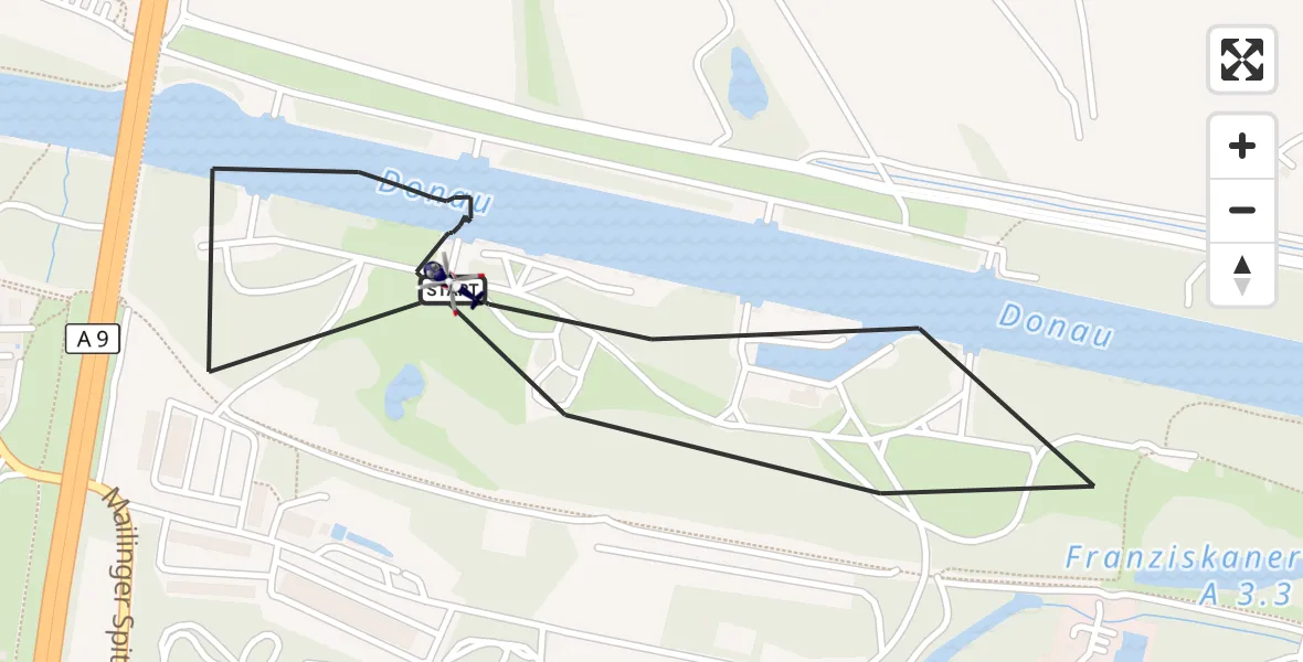 Flugroute Polizeihubschrauber Ingolstadt - Ingolstadt, 28 Oktober 2026, 13:13