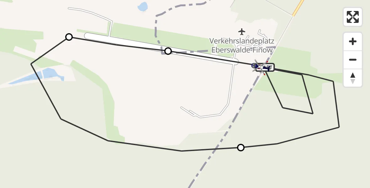 Flugroute Polizeihubschrauber Eberswalde - Eberswalde, 28 Oktober 2026, 13:31