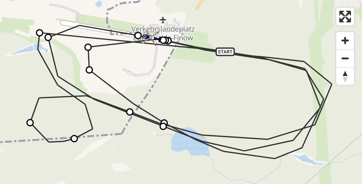 Flugroute Polizeihubschrauber Eberswalde - Schorfheide, 28 Oktober 2026, 13:50