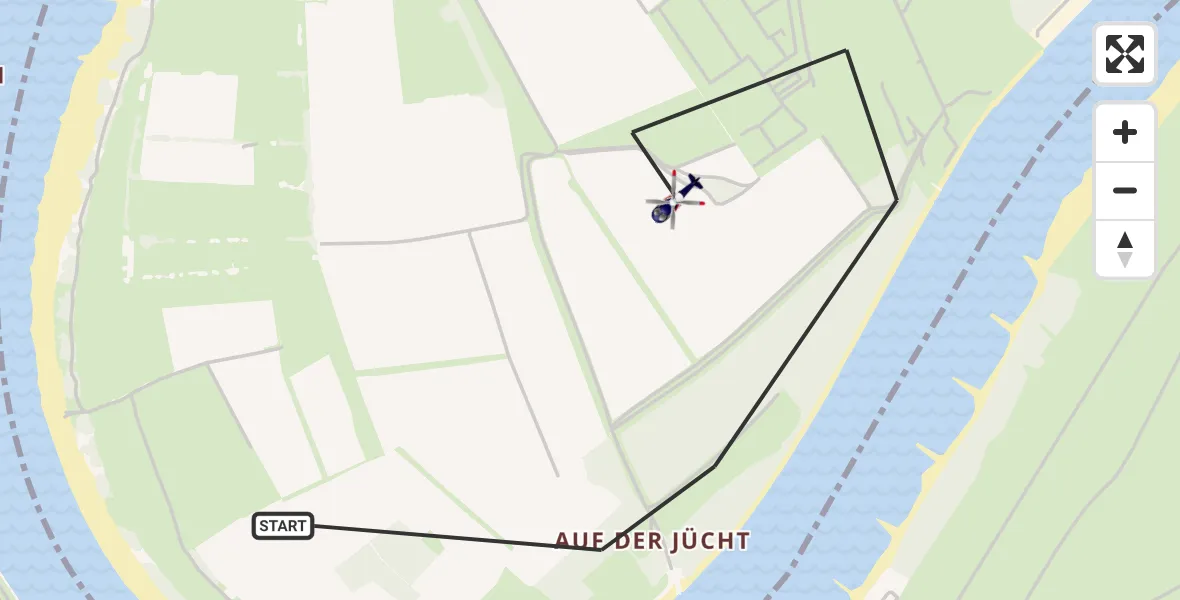 Flugroute Polizeihubschrauber Düsseldorf - Düsseldorf, 28 Oktober 2026, 14:02